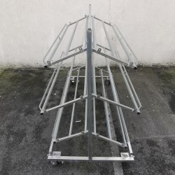 PORTE CAGETTES 3 ÉTAGES A ROULETTES DOUBLE CAG001 Accueil